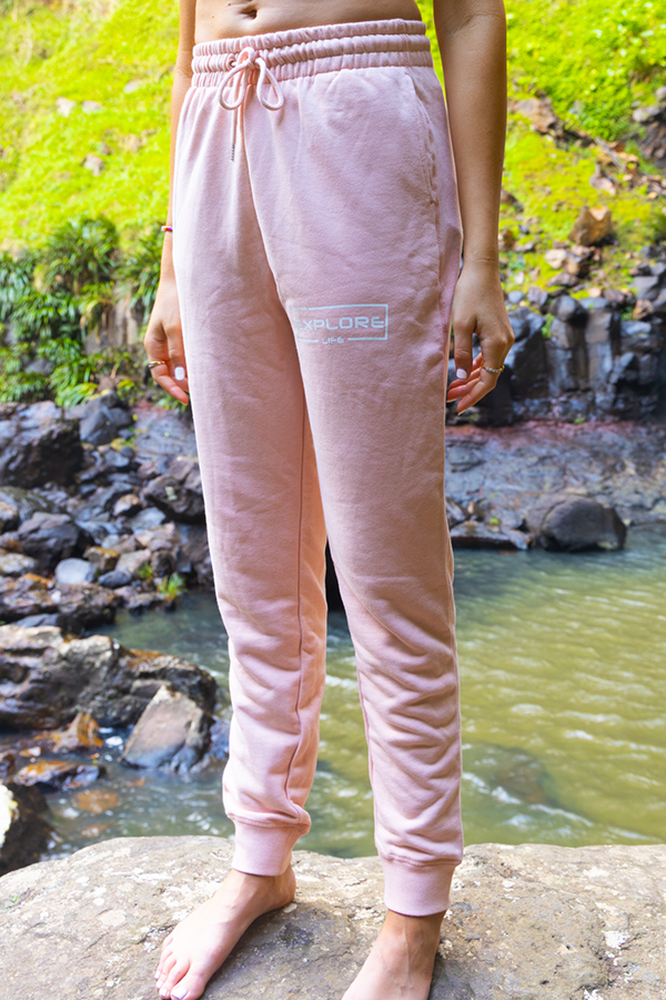 Womens Explore Track Pants - Pale Pink