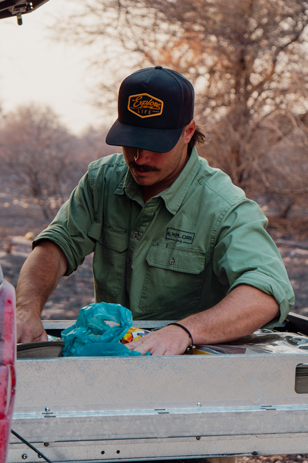 Mens Half Button Adventure Shirt - Cactus