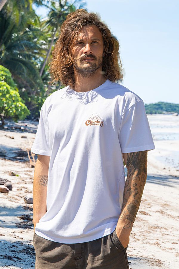 Chasing Sunset Logo Tee - White