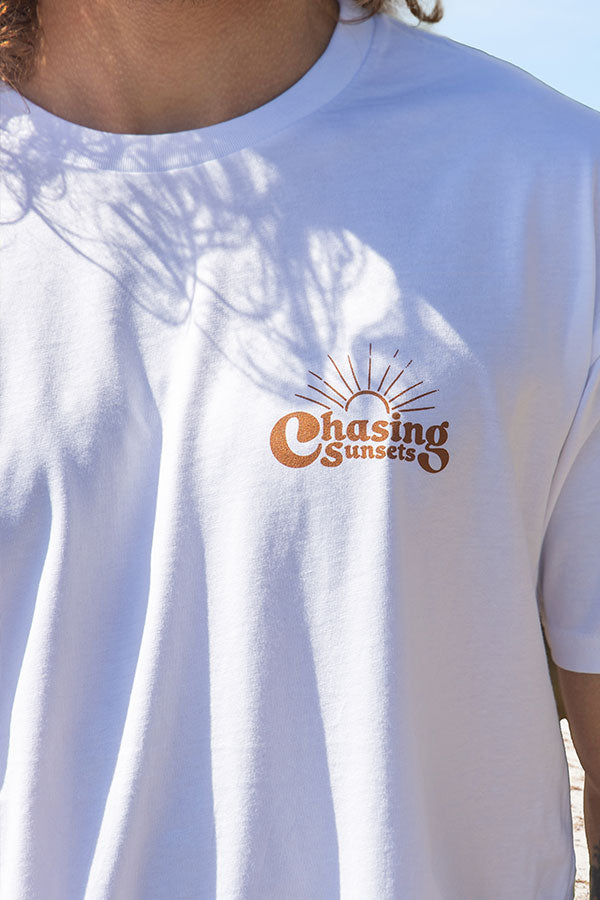 Chasing Sunset Logo Tee - White