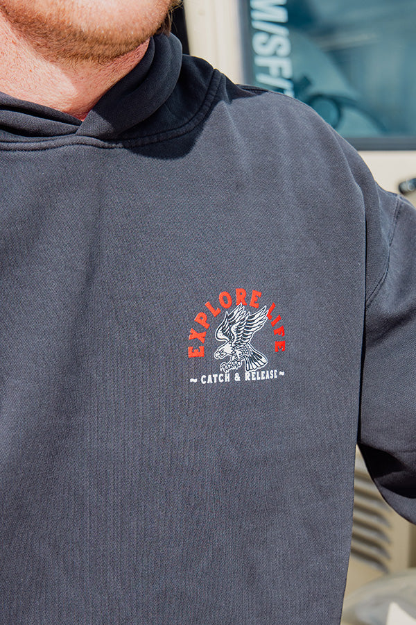 Explore Life Catch & Release Hoodie - Black