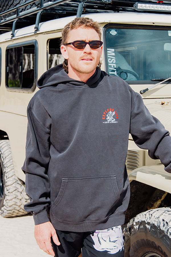 Explore Life Catch & Release Hoodie - Black