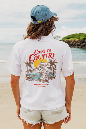 Womens Coast to Country Martina Tee - White