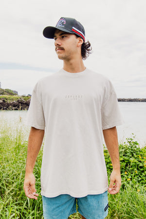 Explore Life Embroidery Tee - Bone