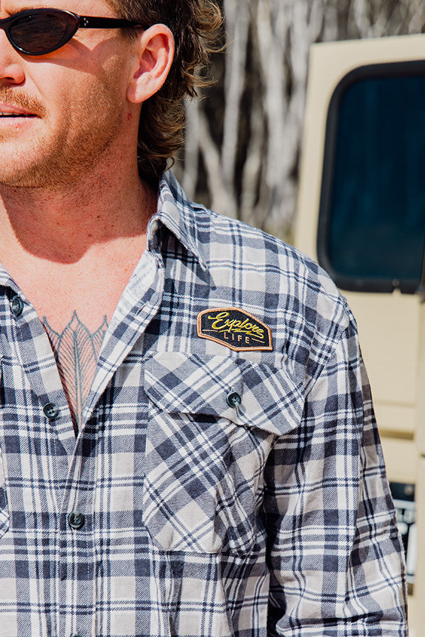 Explore Life Flannel Shirts - Grey