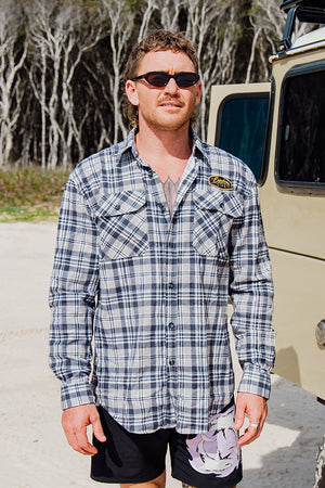 Explore Life Flannel Shirts - Grey