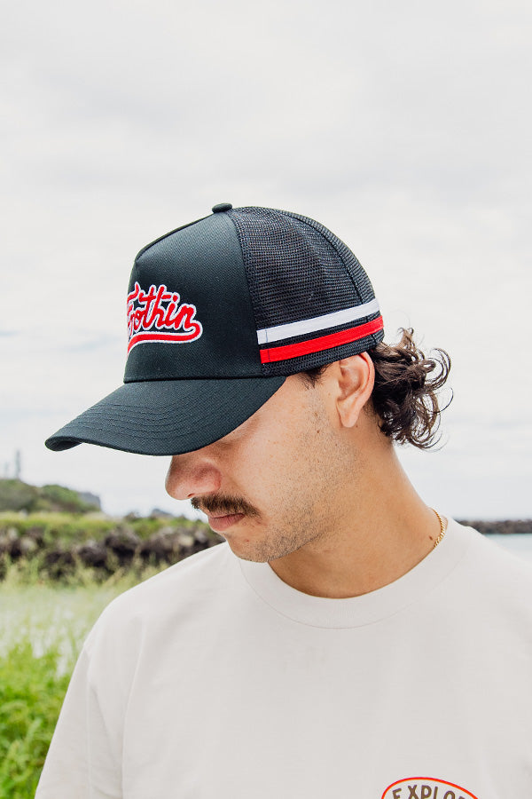 Explore Frothin Trucker Hat - Black/Red/White