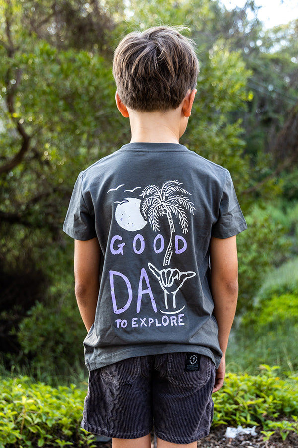 Kids Good Day to Explore Tee - Coal