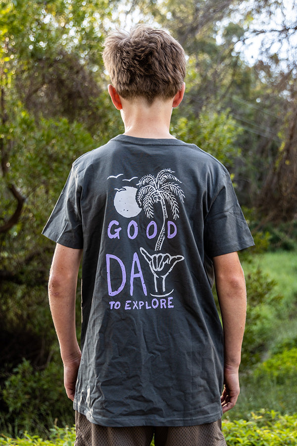 Kids Good Day to Explore Tee - Coal