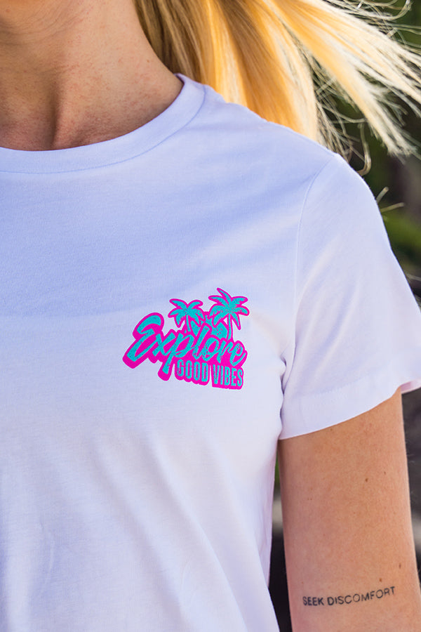 Womens Good Vibes Tee - White