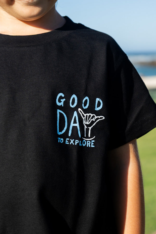 Kids Good Day to Explore Classic Tee - Black