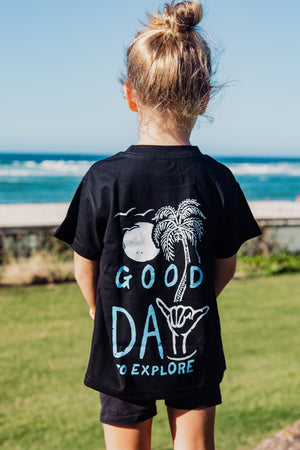 Kids Good Day to Explore Classic Tee - Black