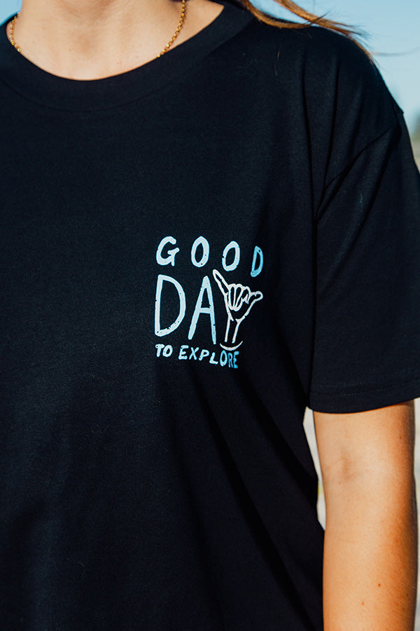 Womens Good Day to Explore Martina Tee - Black