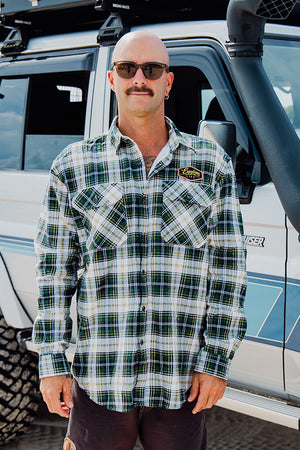 Explore Life Flannel Shirts - Green/Gold