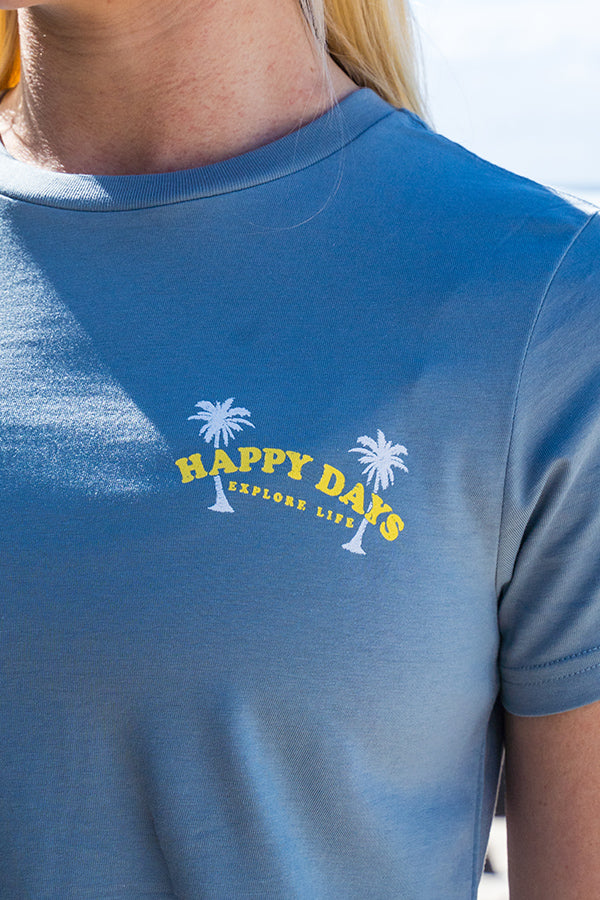 Womens Happy Days Sunset Tee - Mineral