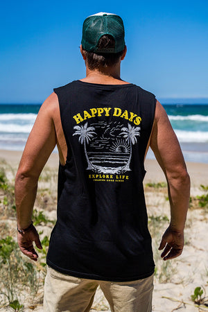 Happy Days Sunset Tank - Black