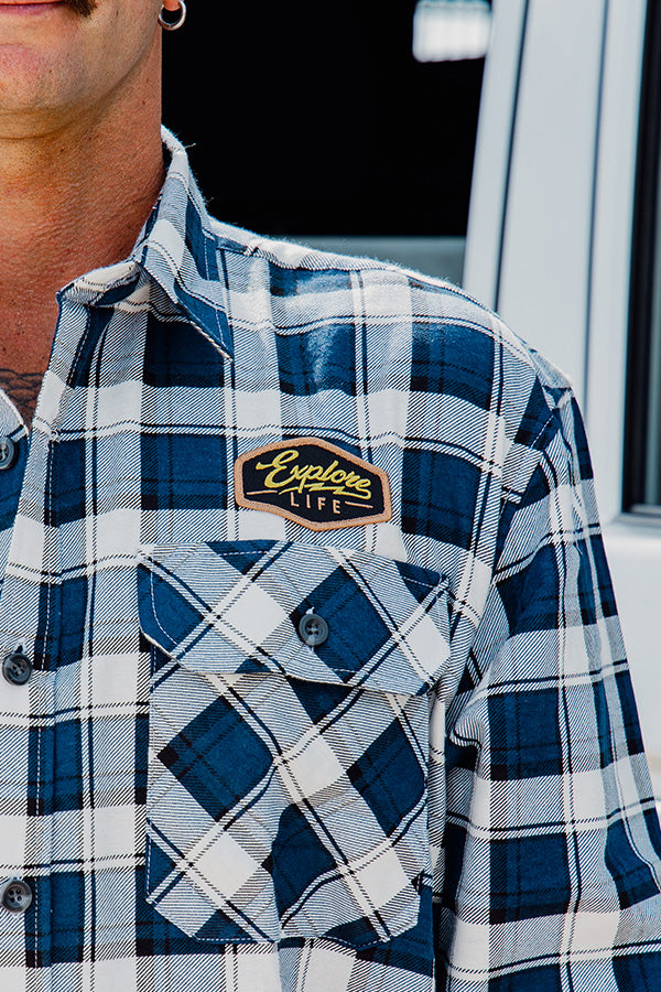 Explore Life Flannel Shirts - Indigo