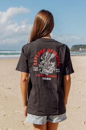 Kids Catch & Release Tee - Faded Black