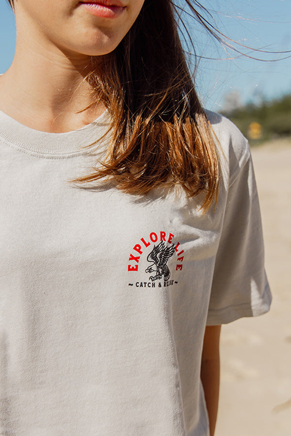 Kids Catch & Release Tee - Faded Bone