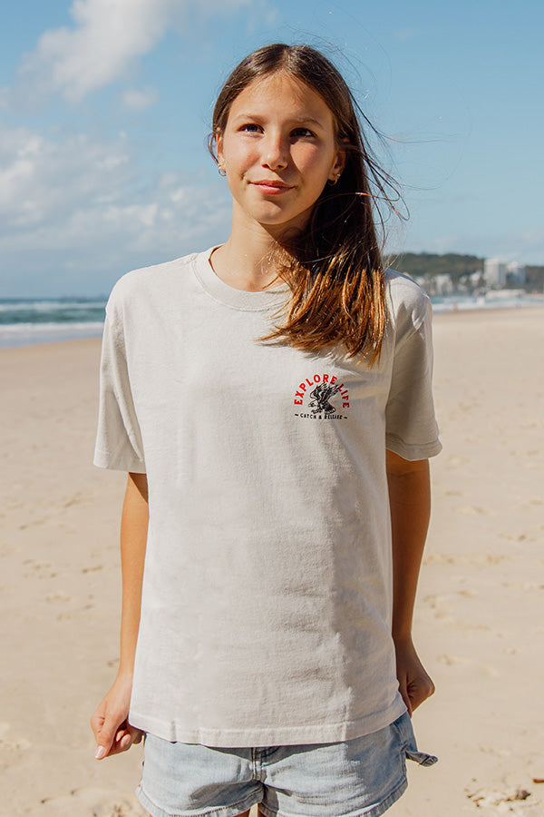 Kids Catch & Release Tee - Faded Bone