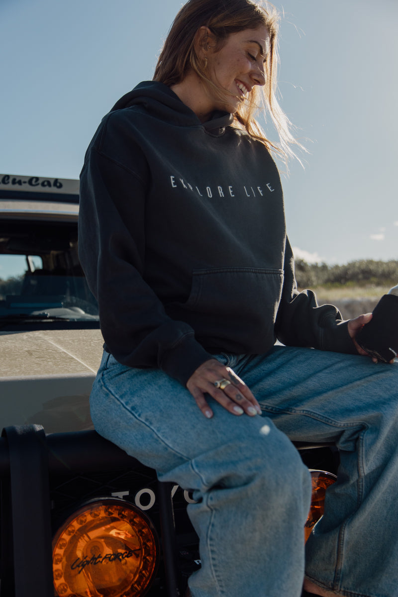 Womens Premium Hood - Faded Black
