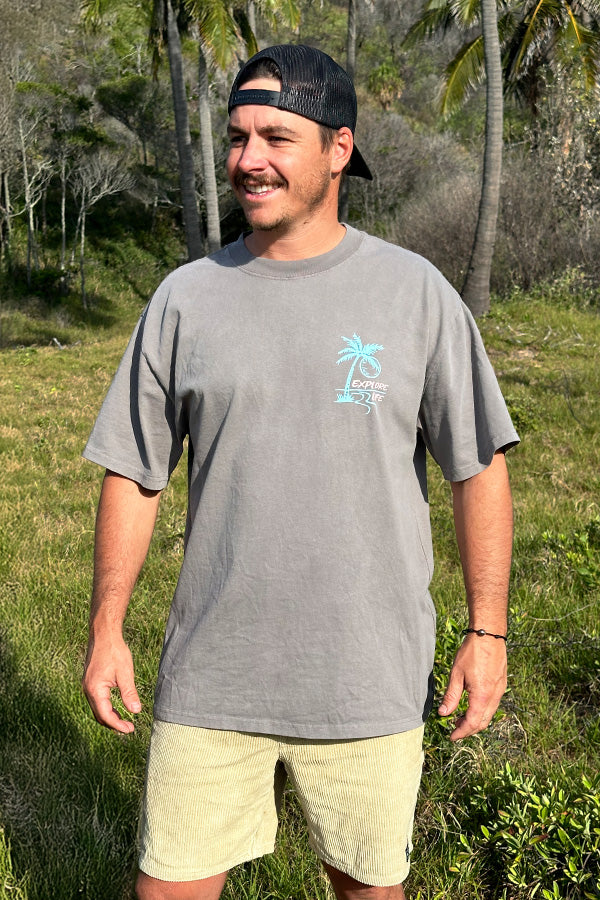 Leave Nothin But Tracks Heavy Tee - Grey