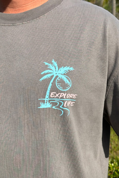 Leave Nothin But Tracks Heavy Tee - Grey – The Explore Life