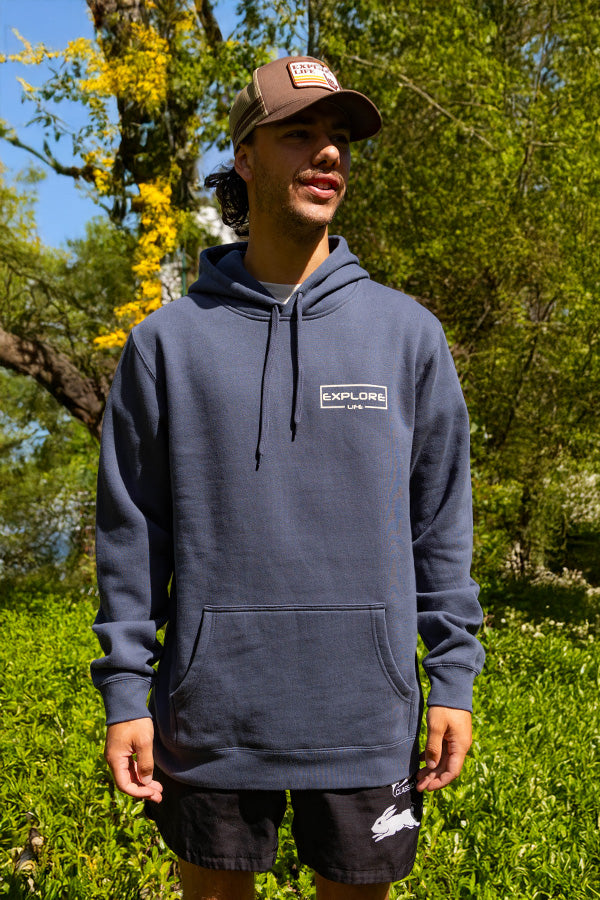 Explore Life Signature Hoodie - Petrol Blue