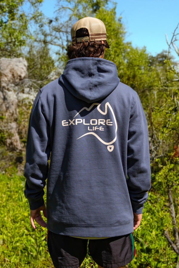 Explore Life Signature Hoodie - Petrol Blue