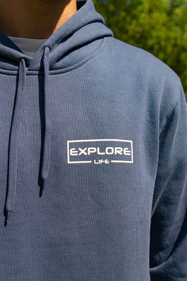 Explore Life Signature Hoodie - Petrol Blue