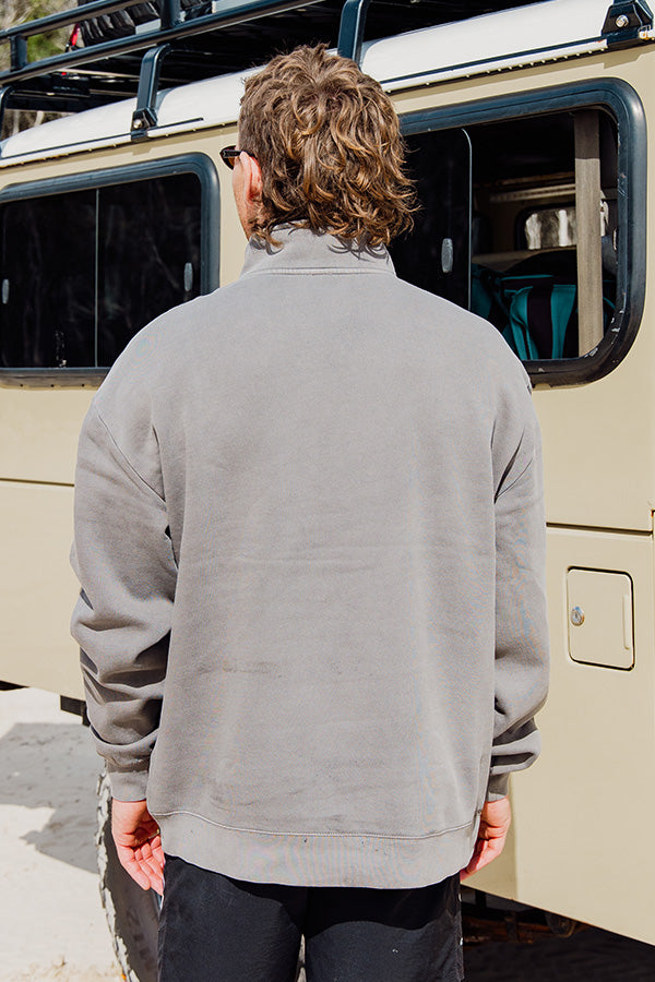 Explore Life Premium Quarter Zip - Faded Grey