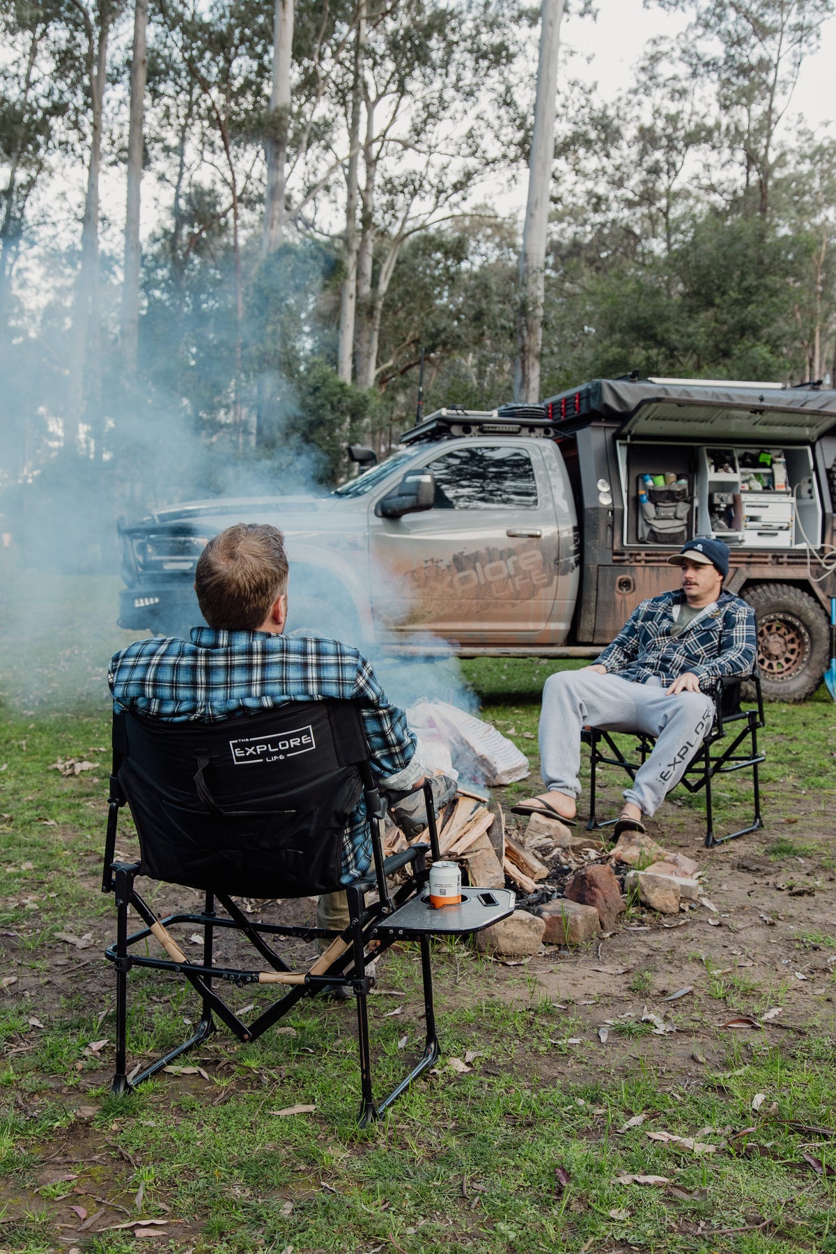 Camping chairs at campsite