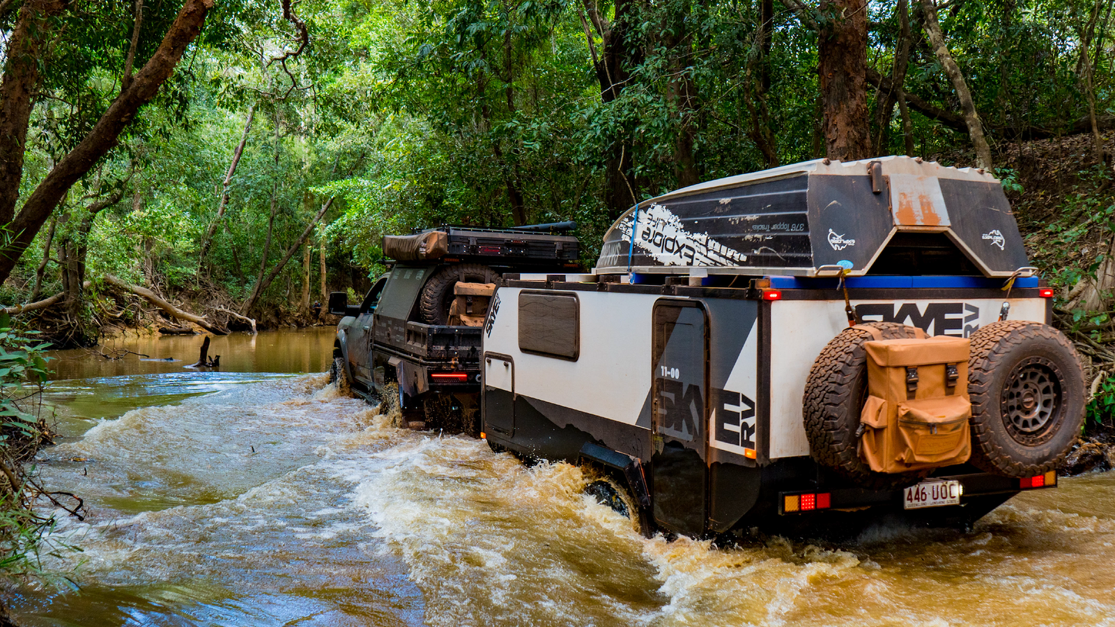 Driving through creek with SkyeRv