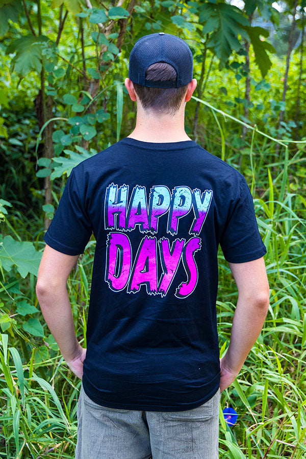 Retro Happy Days - Tee - Black