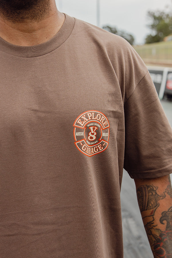 V8 Garage - Classic Tee - Walnut