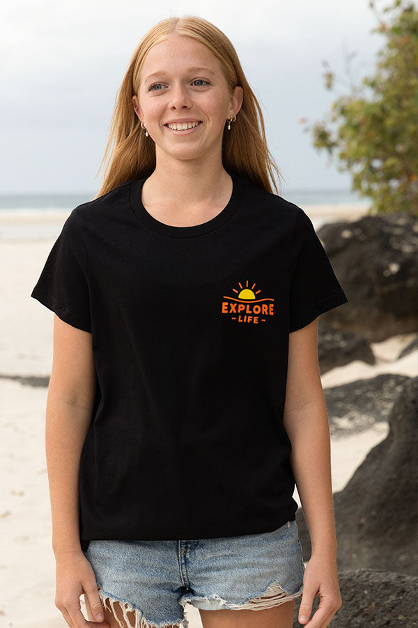 Womens Explore Summer Tee - Black