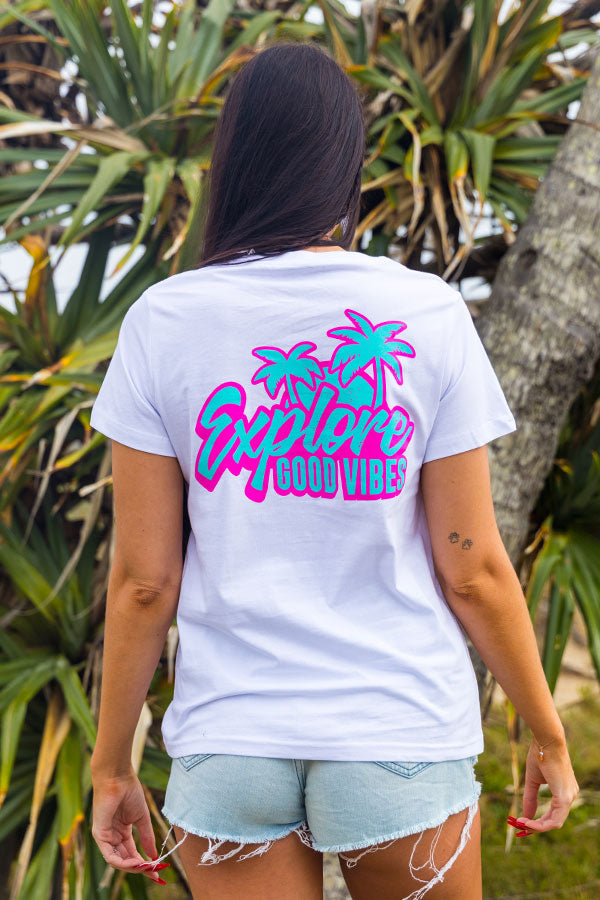 Womens Good Vibes Tee - White