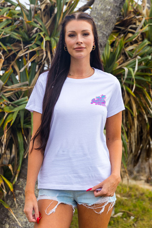 Womens Good Vibes Tee - White