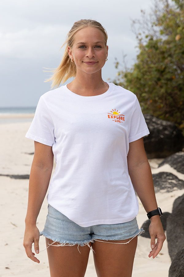 Womens Explore Summer Tee - White