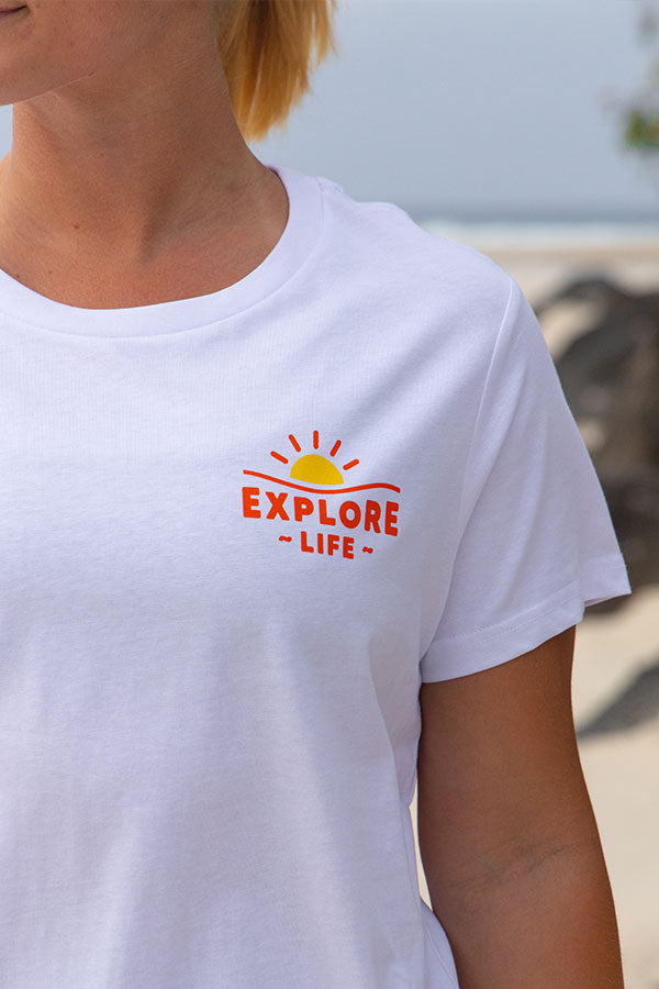 Womens Explore Summer Tee - White