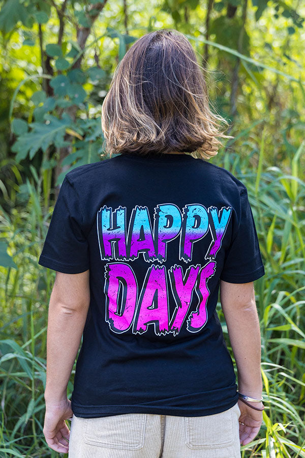 Retro Happy Days - Tee - Black