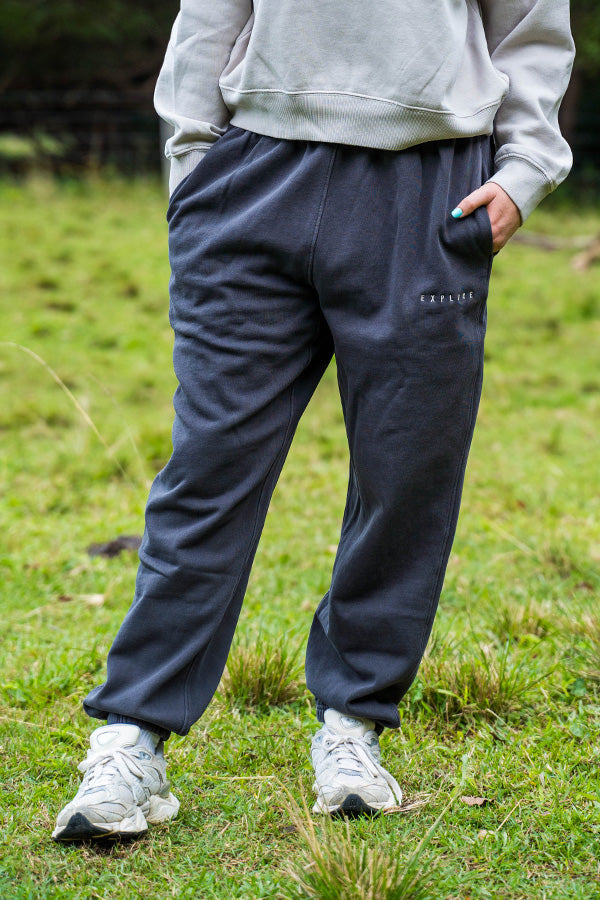 Womens Explore Relax Track Pants - Faded Black