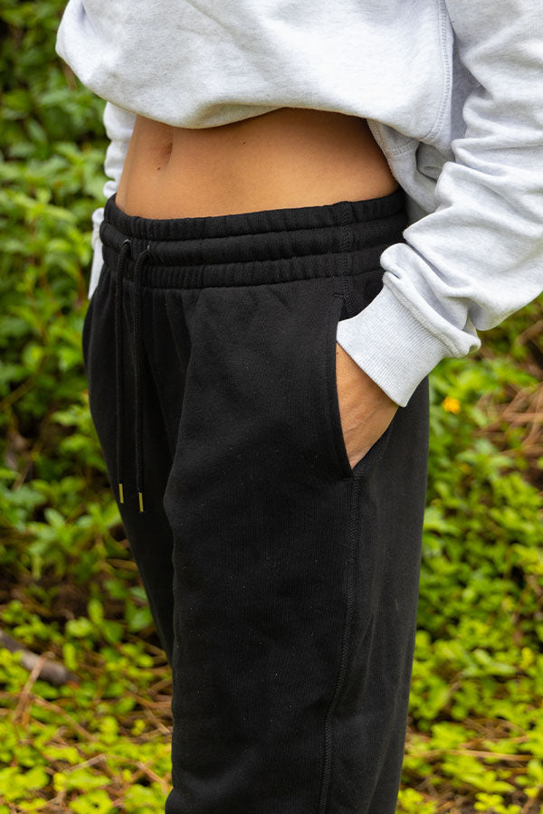 Womens Explore Stretch Logo Track Pants - Black