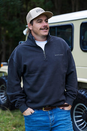 Explore Life Premium Quarter Zip - Faded Black