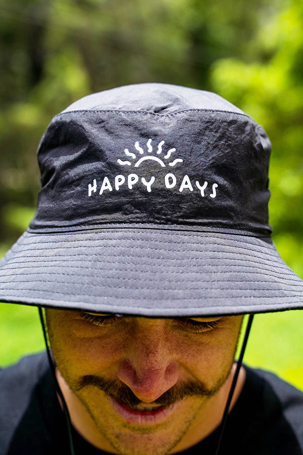 Happy Days Bucket Surf Hat - Black
