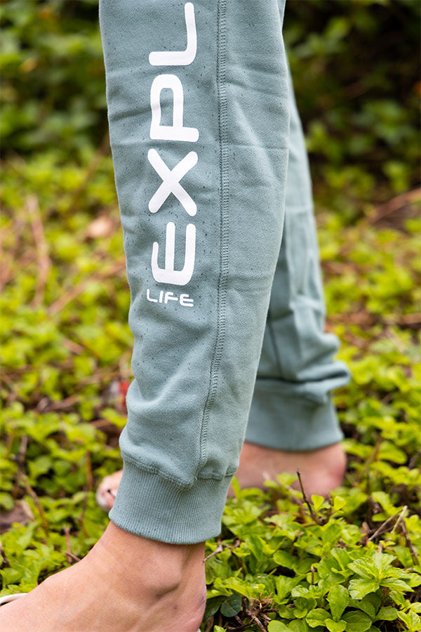 Womens Explore Stretch Logo Track Pants - Sage