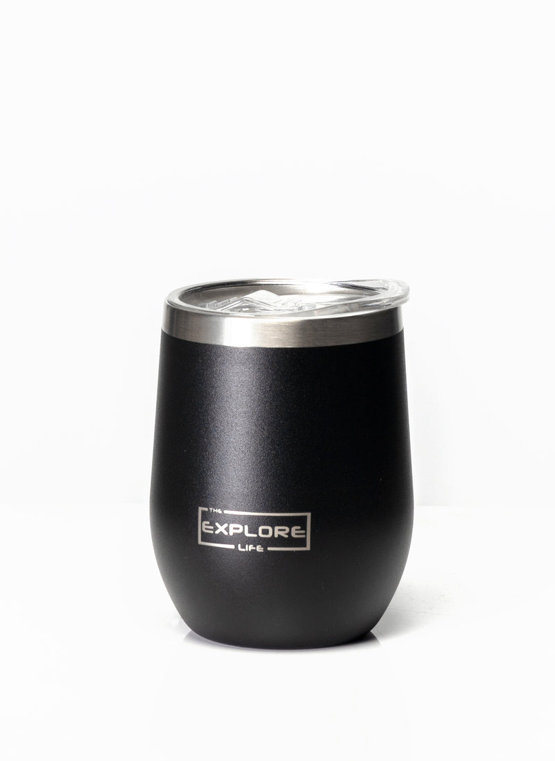 EXPLORE LIFE WINE TUMBLER - BLACK