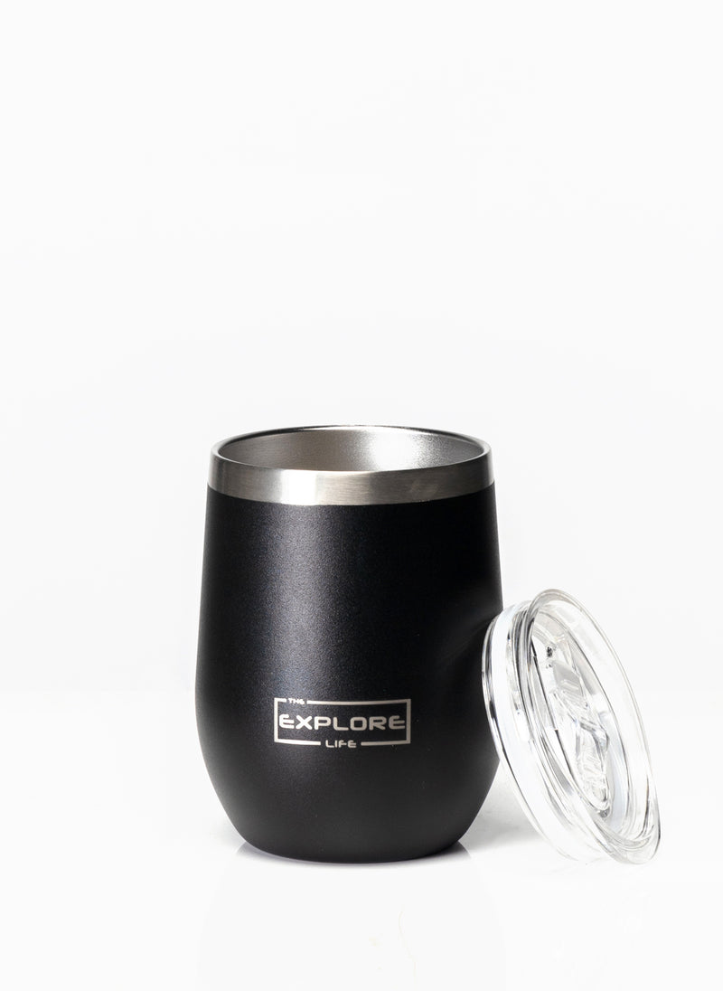 EXPLORE LIFE WINE TUMBLER - BLACK