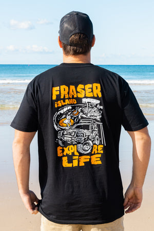 Explore Destinations: Fraser Island - Tee - Black