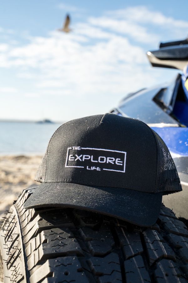 Explore Curved Trucker Hat - Black